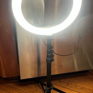 LED 10 inch Ring Light with Stand - Black with remote, Used